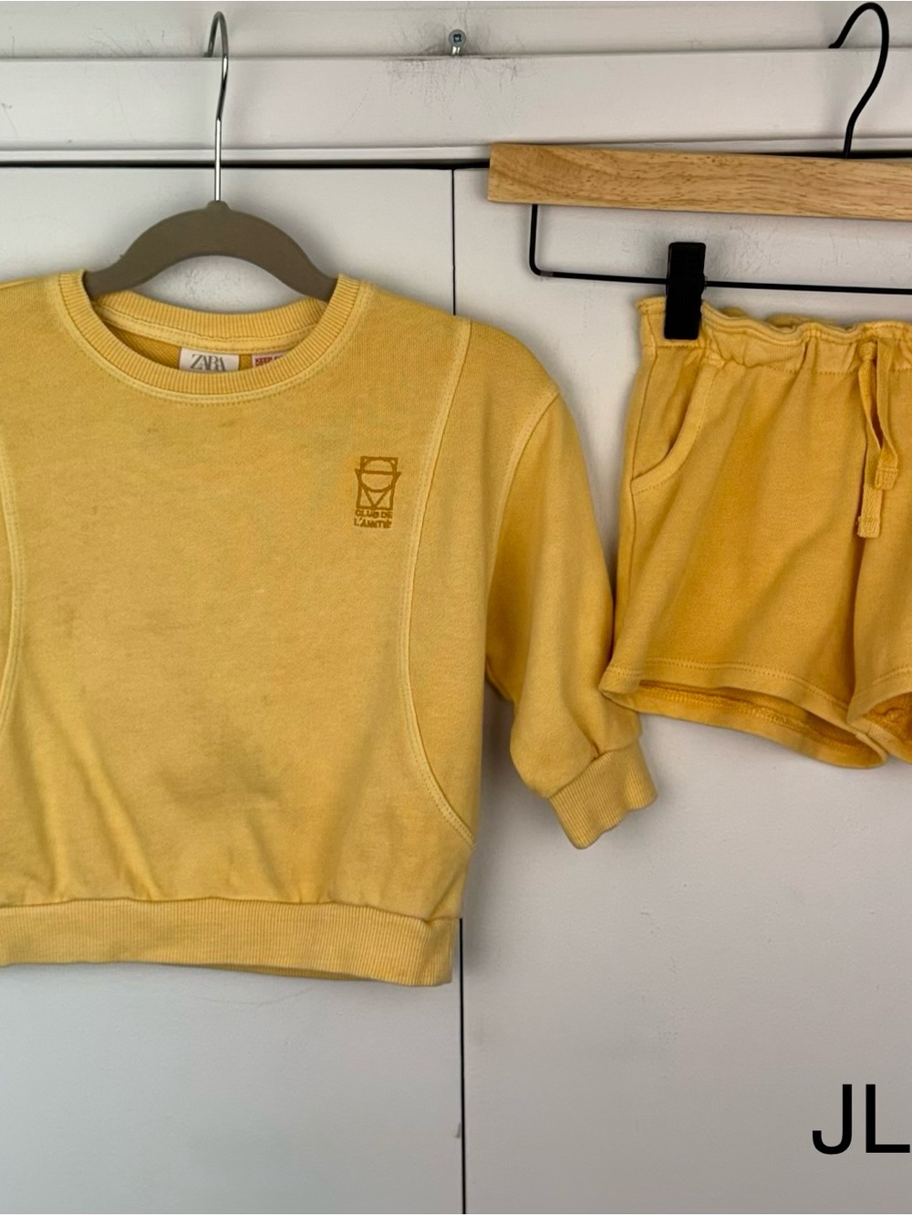 Zara Kids Club de l’Amitié Yellow Sweatshirt Shorts Set 1.5Y 86